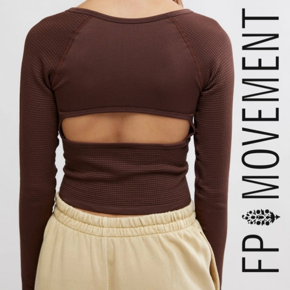 NWT FP Movement Bail Out Long Sleeve Layer- DARK BROWN - Picture 1 of 5